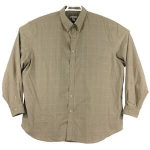 Van Heusen Cotton Houndstooth Long Sleeve Button Mens 18-18.5 XXL Shirt
